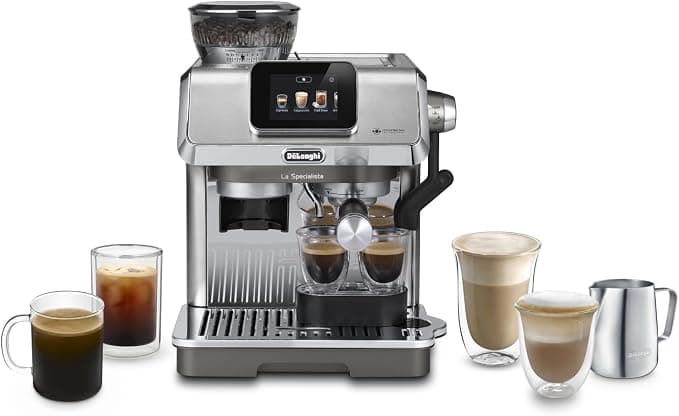 De'Longhi La Specialista Touch EC9455.M, Espresso Coffee Machine with Coffee Grinder, Cold Brew Function, Automatic or Manual Milk Frothing, Intuitive Touch Control, Includes Welcome Set, Metal