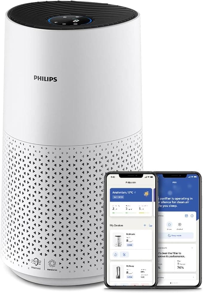 Philips 1000i Series Air Purifier - Removes Germs, Dust and Allergens in Rooms up to 78 m², Sleep Mode (AC1715/30)