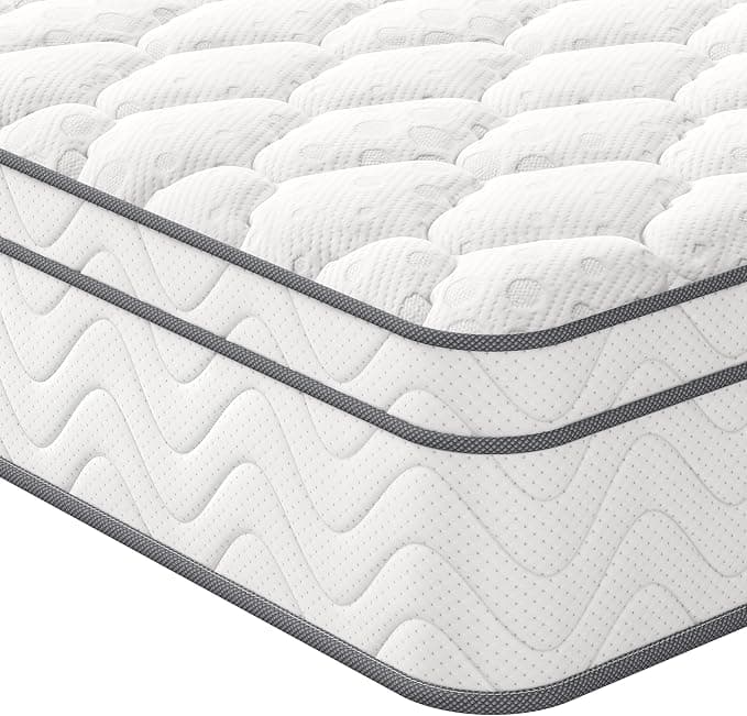 Vesgantti Single Mattress, 10.3 Inch Hybrid Mattress 3FT with Breathable Foam and Individually Pocket Spring - Medium Firm, Classic Box Top Collection(90x190x26cm)