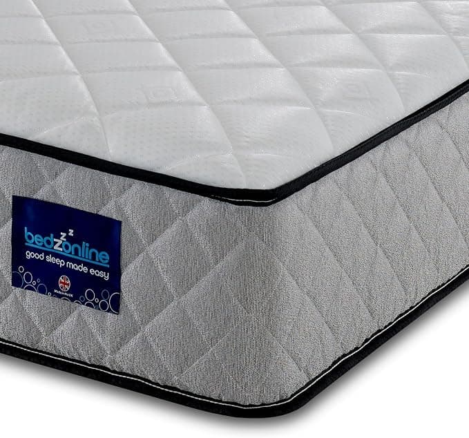 BEDZONLINE Hybrid Memory Foam & Spring Mattress - UK Double | 190 x 135 x 20 cm | Breathable & Hypoallergenic | Medium-Firm Support | Standard Tight Top Comfort | Durable & Long-Lasting